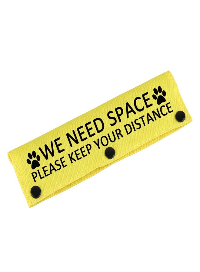 BLUPARK Funny Dog Leash Sleeve Please Keep Your Distance Dog Leash Wrap Sleeve Alert Tag Pet Birthday Gift (Keep Your Distance-YE Sleeve) - Image 1