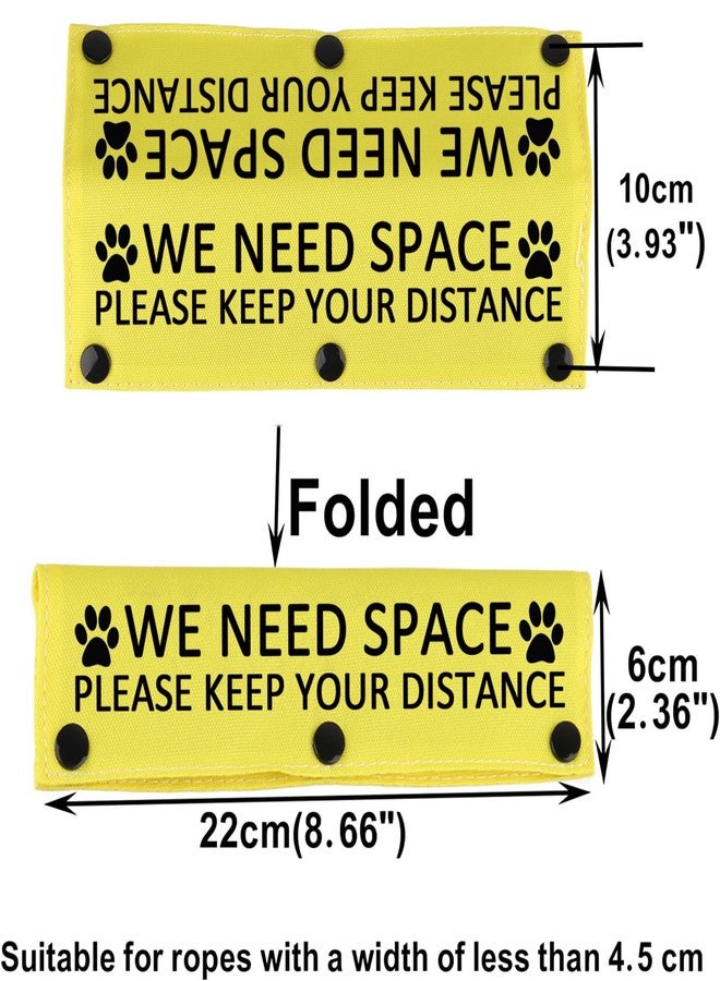 BLUPARK Funny Dog Leash Sleeve Please Keep Your Distance Dog Leash Wrap Sleeve Alert Tag Pet Birthday Gift (Keep Your Distance-YE Sleeve) - Image 2