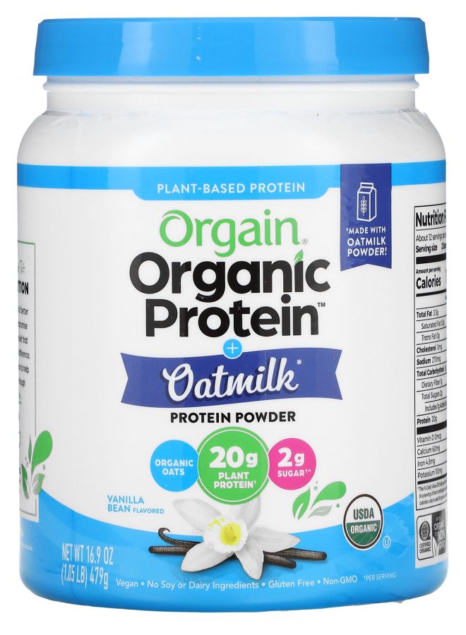 Organic Protein Powder + Oatmilk Plant Based Vanilla Bean 1.05 lb (479 g)
