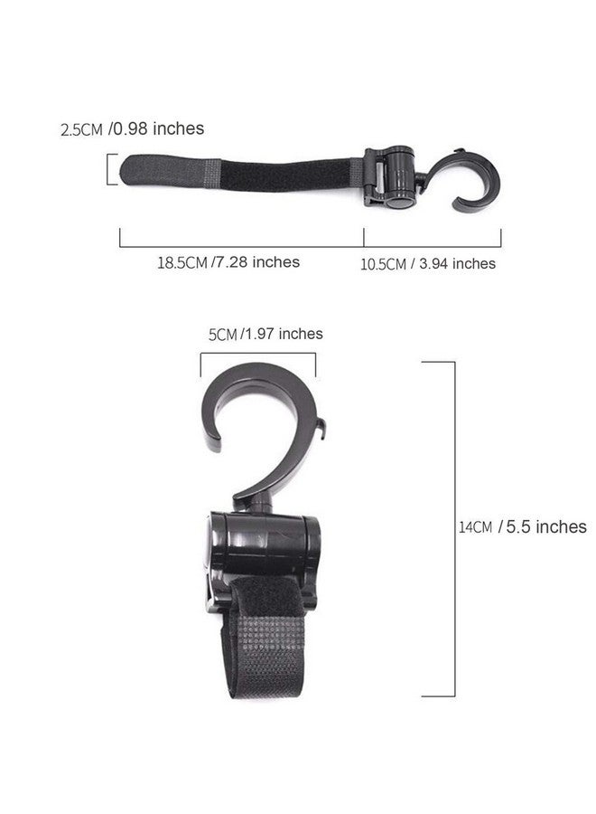 LLUFO Stroller Hooks for Hanging Diaper Bags Baby Stuff Organizer Groceries Purse Mommy Hook Stroller Accessories for Mom When Jogging Walking or Shopping Pack of 2-Black LLUFO - Image 4