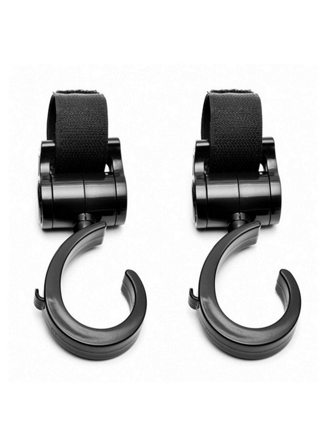 LLUFO Stroller Hooks for Hanging Diaper Bags Baby Stuff Organizer Groceries Purse Mommy Hook Stroller Accessories for Mom When Jogging Walking or Shopping Pack of 2-Black LLUFO - Image 1