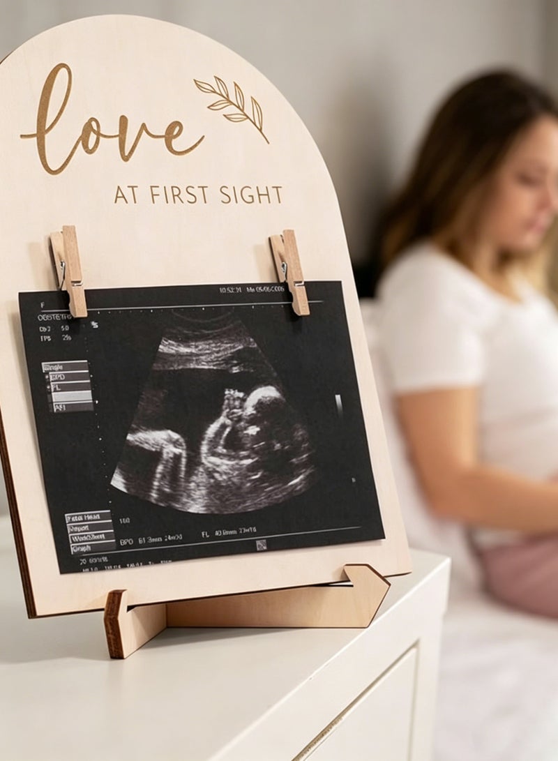 Amanli Baby Keepsake Frames, Cute Wooden Ultrasound Picture Frame, Double-Sided Design, Pregnancy Or Baby Birth Announcement Decor, Nursery Sonogram Photo Frame, Pregnancy Gift For First Time Moms. - Image 2