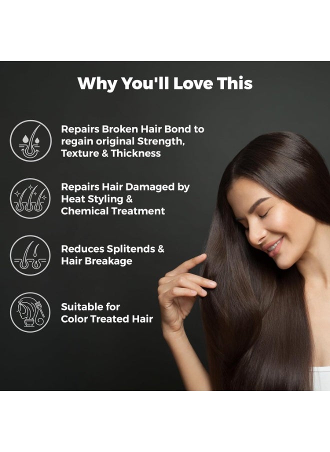 BRILLARE Bond Repair Shampoo | With Vegan Keratin + Peptides | 100% Damage Repair in 1 Wash | 17X Smoother, Softer, Frizz Free Hair | Repairs Dry, Heat & Chemically Treated Hair (200 ml)  - Image 3