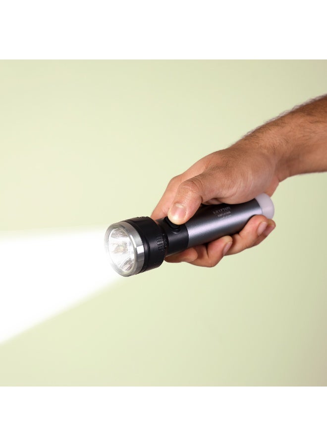 KRYPTON Rechargeable LED Torch with Tail Light – Dual Lighting Modes, USB Charging, 1500mAh Lithium Battery | 3W Spotlight + SMD LED Taillight | 5-Hour Runtime, Lightweight & Durable | Portable Flashlight for Camping, Hiking, Emergency - Image 4