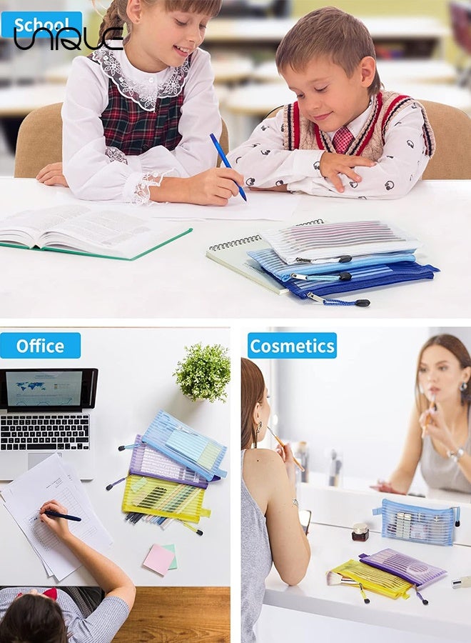 Unique 10 Colors Zipper Mesh Pouch - torage Pencil Pouches - Multipurpose Pencil Pouch Bulk for School and Office Supplies Cosmetics Travel Accessories and Multicolor - Image 5
