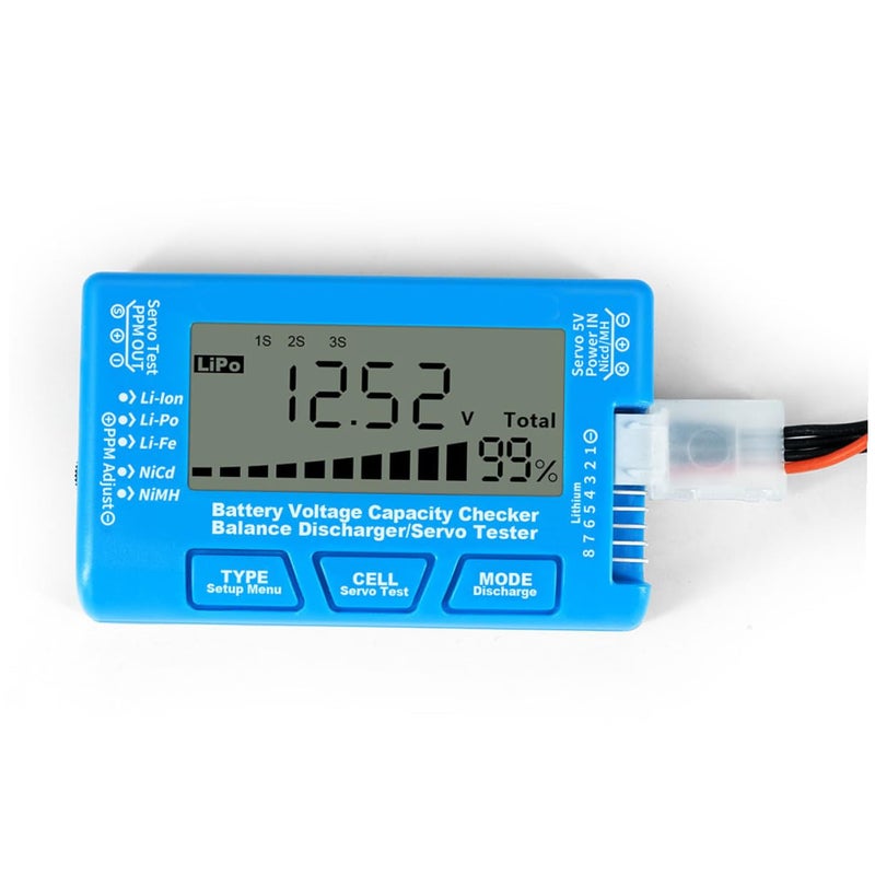 Battery Capacity Tester Digital Voltage Checker with LCD Backlight for Li-ion Li-po Li-fe Nickel-Metal Hydride Batteries for Electronics and Rc Hobby Use (Blue) - Image 5