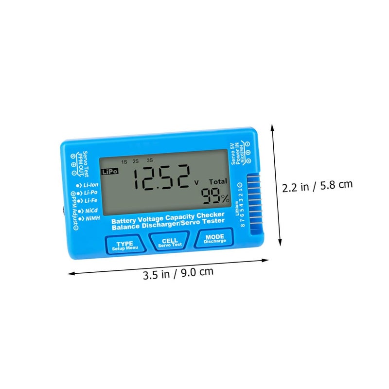 Battery Capacity Tester Digital Voltage Checker with LCD Backlight for Li-ion Li-po Li-fe Nickel-Metal Hydride Batteries for Electronics and Rc Hobby Use (Blue) - Image 2
