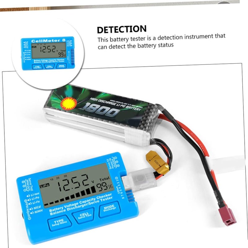Battery Capacity Tester Digital Voltage Checker with LCD Backlight for Li-ion Li-po Li-fe Nickel-Metal Hydride Batteries for Electronics and Rc Hobby Use (Blue) - Image 3