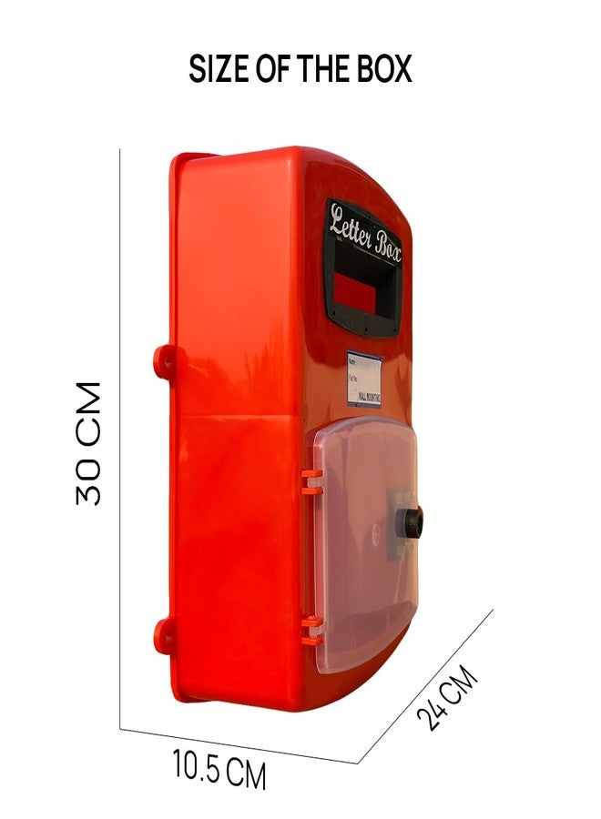 HaveIt® Front Door Wall Mounted Heavy Plastic Letter Box for Home/Offices/Colleges/Institutions/Schools with Lock (red Color, 25 cm x 26 cm x 11 cm) - Image 3