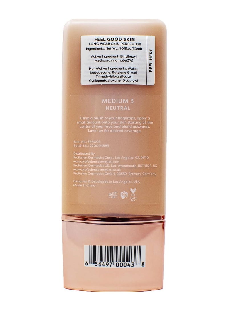 profusion Cosmetics Lightweight Liquid Foundation for a Flawless and Elegant Radiance Breathable Makeup for Improves Uneven Skin Tone Cruelty Free Medium 3 - Image 3