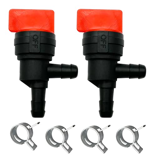 LETAYAR 90 Degree Fuel Cut off Valve 1/4" Inline Shut Off Valve with Clamps - Image 1