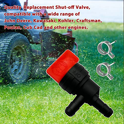 LETAYAR 90 Degree Fuel Cut off Valve 1/4" Inline Shut Off Valve with Clamps - Image 4