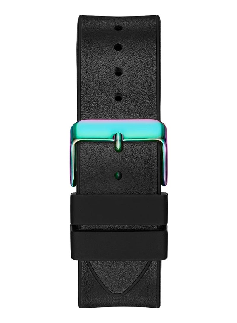 GUESS Phoenix Men’s Multicolour Case Black Genuine Leather Watch GW0202G5 - 43mm - Image 3