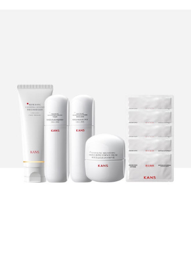 【مجموعة تبييض من 4 قطع】 ماء تنظيف نحت الخصر الأبيض، مستحلب، كريم، قناع 377 مجموعة العناية بالبشرة للترطيب، إزالة اللون المصفر، والتفتيح - Image 1