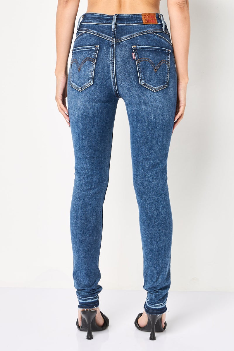 Levi's Women Skinny Fit High Rise Washed Stretchable Jeans, Medium Blue - Image 4