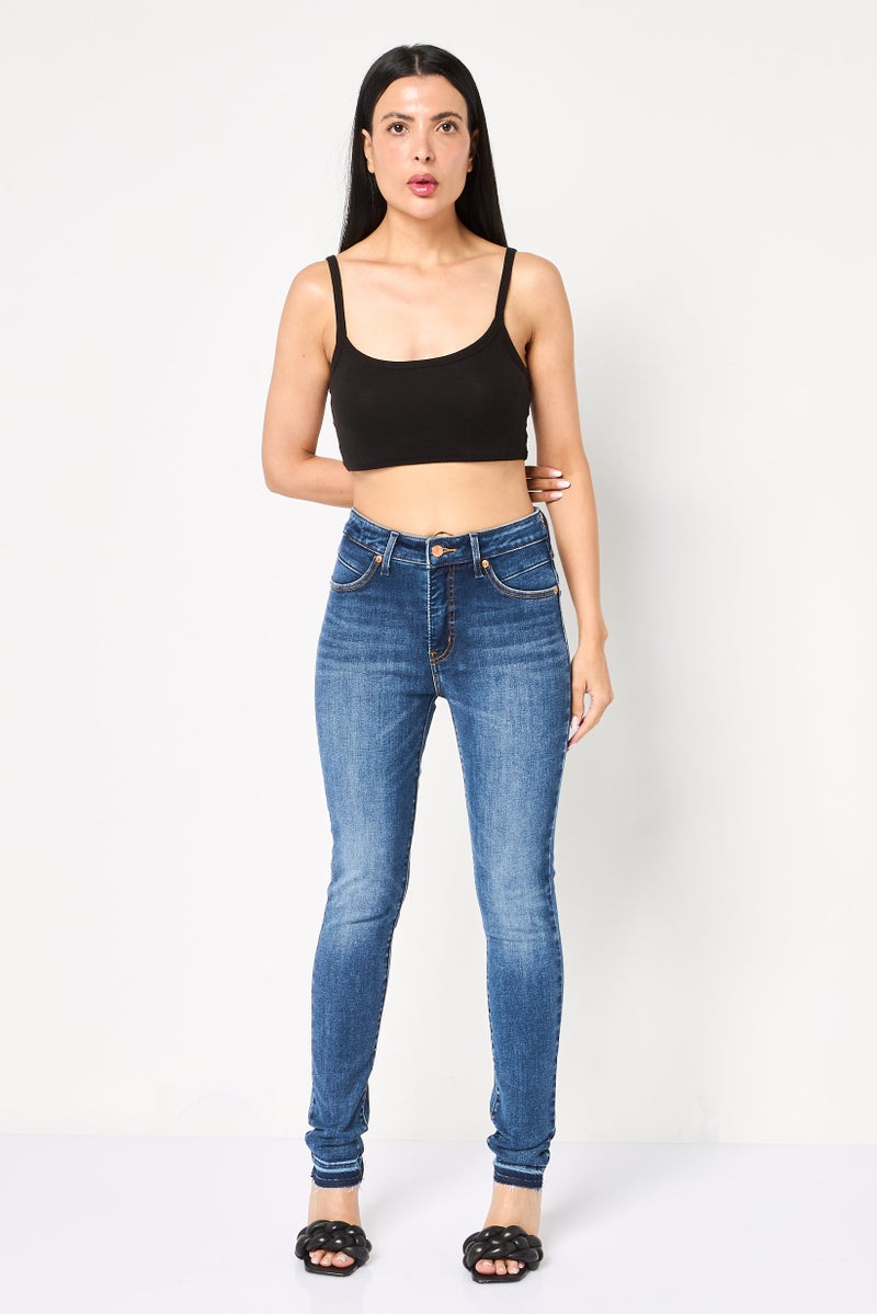 Levi's Women Skinny Fit High Rise Washed Stretchable Jeans, Medium Blue - Image 2