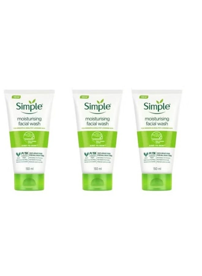 3pc Simple Moisturising Facial Wash 150 Ml