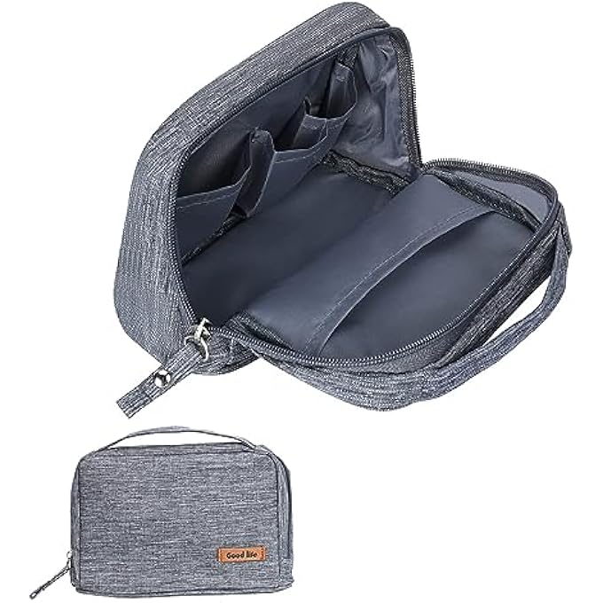 rayihni EXTERNAL HARD DRIVE CASE BAG, ELECTRONICS ACCESSORIES ORGANIZER BAG, TRAVEL ORGANIZER BAG FOR MEN, PORTABLE GADGET BAG FOR CABLES, HEADPHONE, CHARGER, POWER BANK, MEMORY CARD（GREY） - Image 1