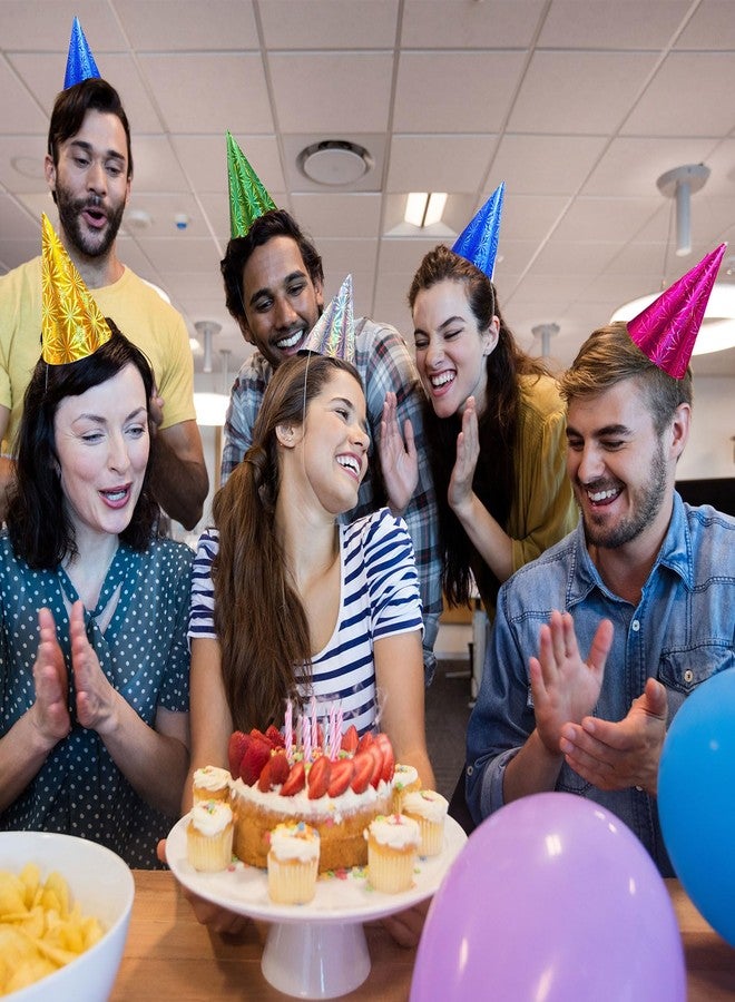 JaGely 100 Pieces Colorful Birthday Party Hats Metallic Foil Cone Hat for Christmas New Year Party Supplies, 5 Colors(Classic) - Image 5