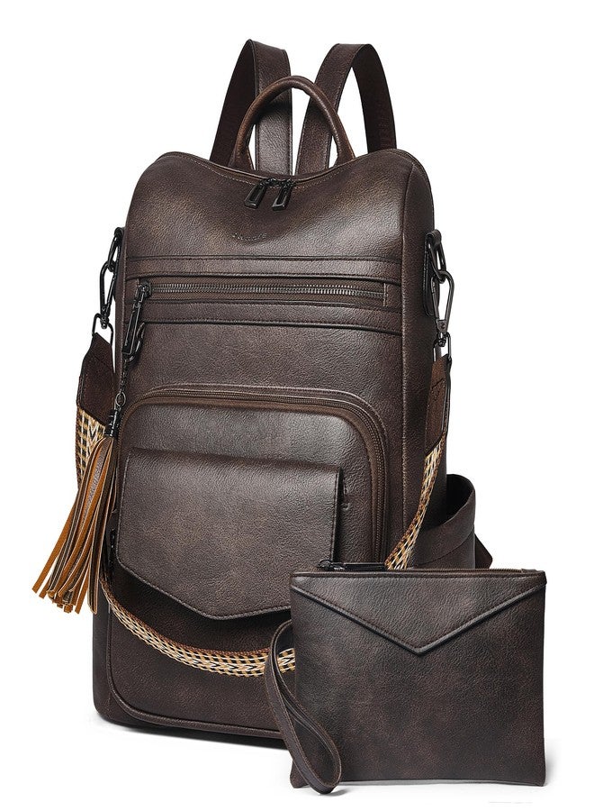 Shrrie Backpack Purse for Women Travel Faux Leather Fashion Backpack for Women,Convertible Crossbody Shoulder Bag for Ladies with Adjustable Strap for Work College - Image 1