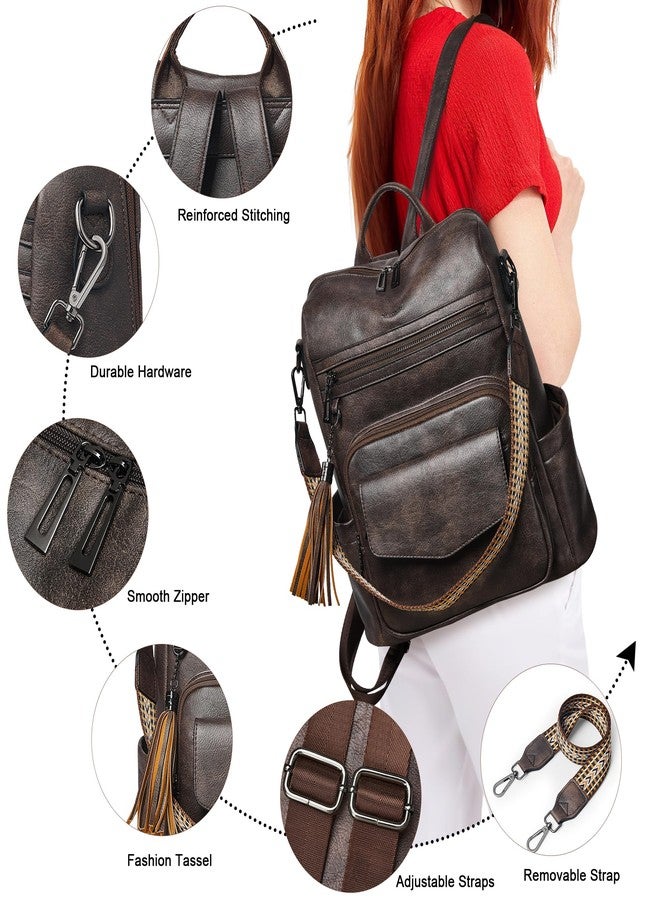 Shrrie Backpack Purse for Women Travel Faux Leather Fashion Backpack for Women,Convertible Crossbody Shoulder Bag for Ladies with Adjustable Strap for Work College - Image 4