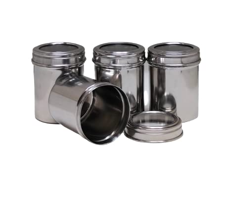 Dynore Stainless Steel 4 Pcs See Through Spice/dryfruit/multipurpose Small Dabbi/canister 300 Milliliters - Image 5