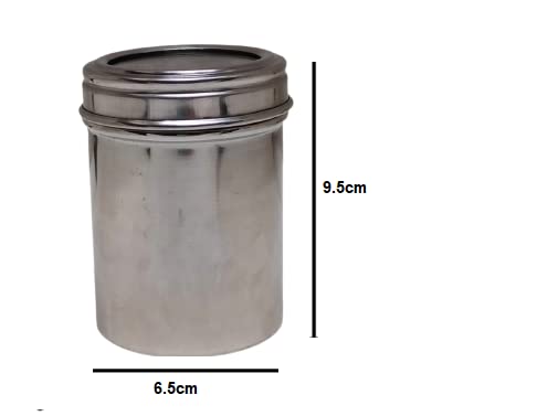 Dynore Stainless Steel 4 Pcs See Through Spice/dryfruit/multipurpose Small Dabbi/canister 300 Milliliters - Image 3