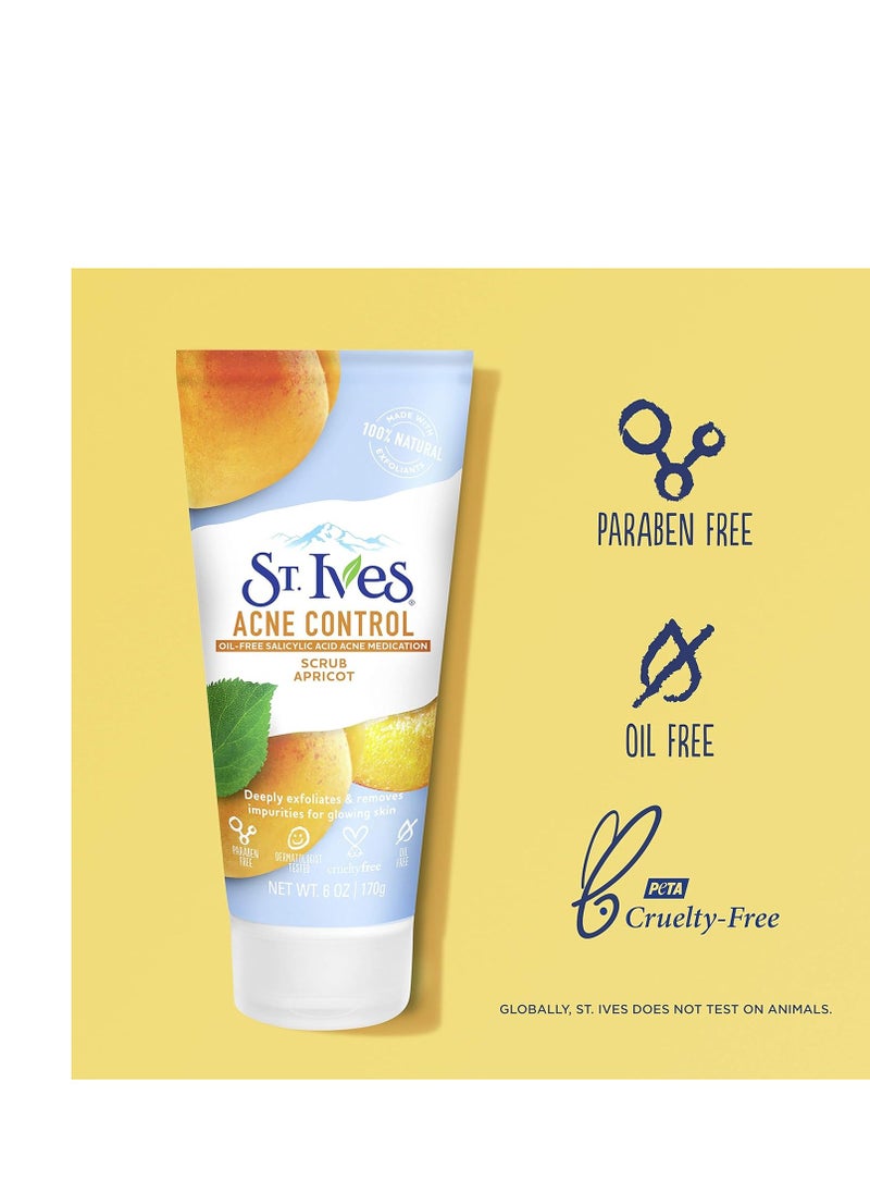 St. Ives Acne Control Apricot Face Scrub, Deep Exfoliator Skin Care, Prevents Acne for Radiant Skin, Salicylic Acid Acne Treatment Facial Scrub, Made with 100% Natural Exfoliants, 6 oz, 4 Pack - pzsku/Z1C44F04C31A752872338Z/45/_/1723994409/476a51b6-cf09-49fc-8fe8-1ed231ce8031