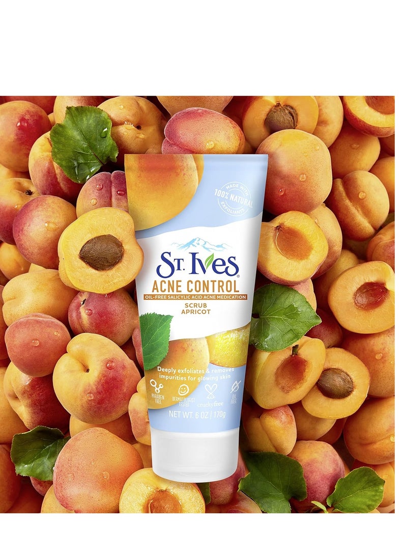 St. Ives Acne Control Apricot Face Scrub, Deep Exfoliator Skin Care, Prevents Acne for Radiant Skin, Salicylic Acid Acne Treatment Facial Scrub, Made with 100% Natural Exfoliants, 6 oz, 4 Pack - pzsku/Z1C44F04C31A752872338Z/45/_/1723994429/5fc9f3ed-c174-4379-82f7-5df35c3e5c25