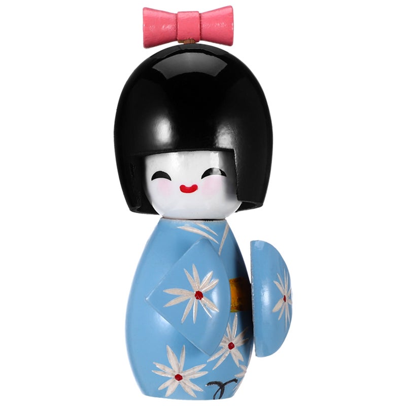 Traditional Japanese Kimono Doll Ornament Desktop Figurine Statue for Office Home - Image 1