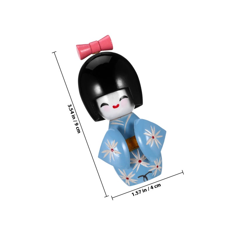 Traditional Japanese Kimono Doll Ornament Desktop Figurine Statue for Office Home - Image 2