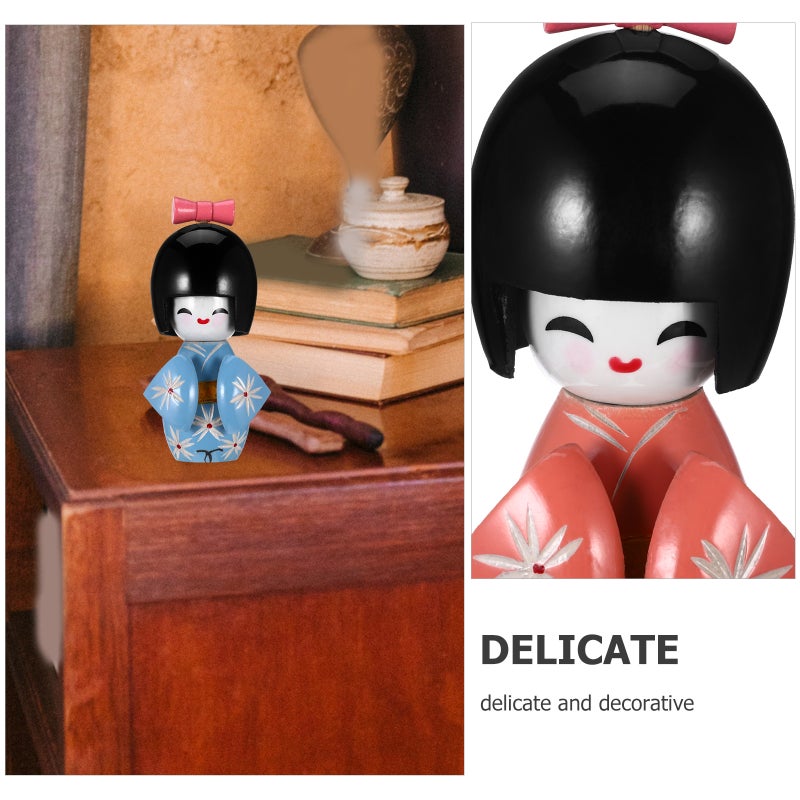 Traditional Japanese Kimono Doll Ornament Desktop Figurine Statue for Office Home - Image 3