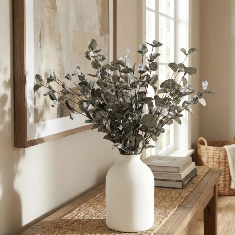 RyddeligHome 6 Branches Artificial Long Eucalpytus Stems for Tall Vase, Eucalyptus Centerpieces for Tables, 23" Dusty Green Faux Stems for Vase, Realistic Greenery Branches Fillers for Home DÃ©cor - Image 5
