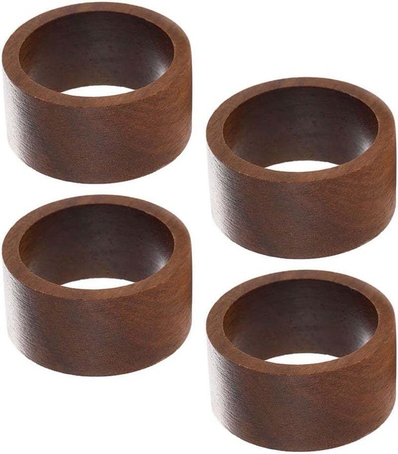 SHAFA IMPEX Classic Handmade Napkin Rings Set, Dining Table Holders for Everyday, Holiday, Christmas, Thanksgiving, Farmhouse Decor (Dark Brown-Pline, Set of 12.) - Image 2