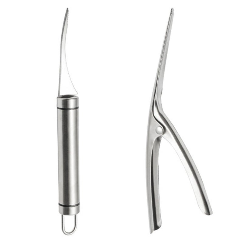 Stainless Steel Shrimp Deveiner and Shell Remover Set with Fish Opener Tool - Image 2