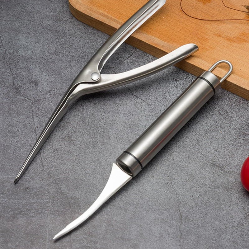 Stainless Steel Shrimp Deveiner and Shell Remover Set with Fish Opener Tool - Image 5