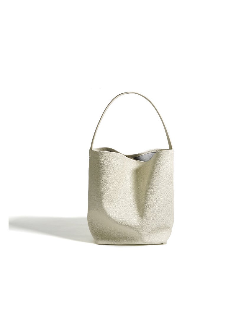 Generic - Row Leather Bucket Tote Bag for Women White - Image 1