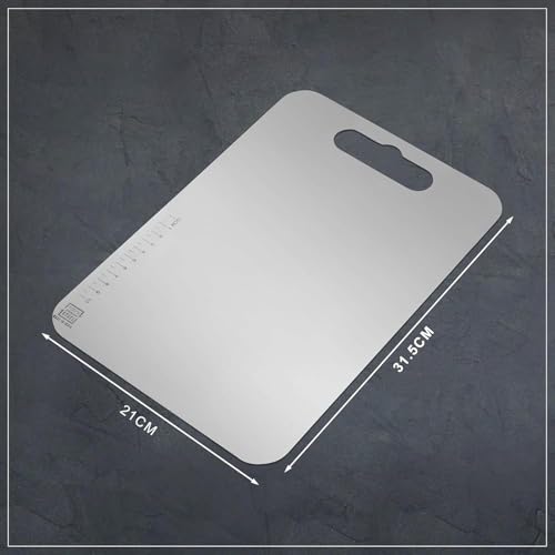 Boniry Chopping Board/Cutting Board with Round Edge/Kitchen Counter Top Vegetable & Fruit Cutter/Kneading Board for Multipurpose Cutting and Chopping Board with SUS 304 Stainless Steel (Small) - Image 2