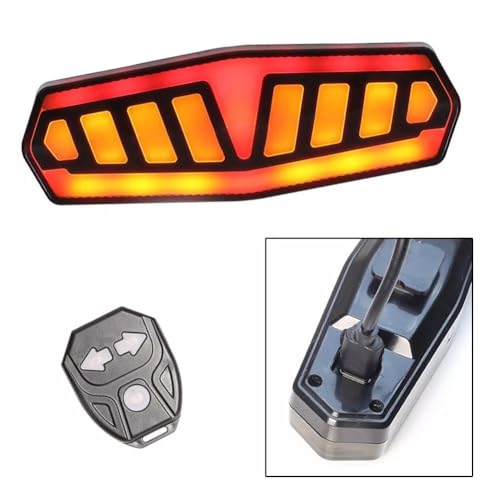 Linist Bicycle Turn Signals Remote Control Indicator LED Rear Light, USB Rechargeable Cycling Taillight - Wireless Intelligent Bicycle Tail Light Type-C Charging Interface - Image 3