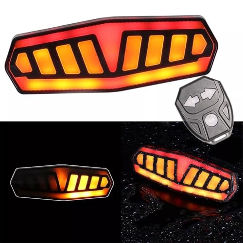 Linist Bicycle Turn Signals Remote Control Indicator LED Rear Light, USB Rechargeable Cycling Taillight - Wireless Intelligent Bicycle Tail Light Type-C Charging Interface - Image 4