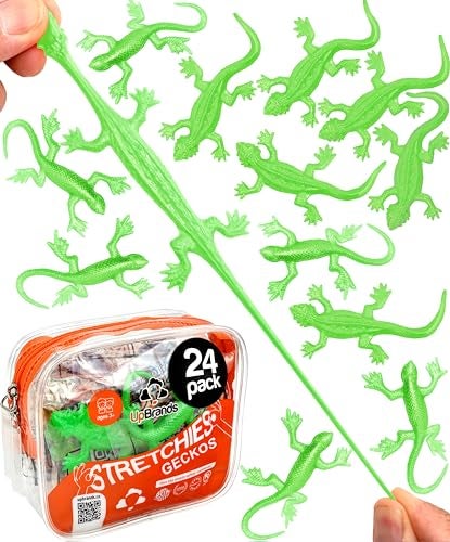 UpBrands 24 Pack LIGHT GREEN Super Stretchy Lizard Toys Refreshing Party Favors Rubber Lizards for Kids Reptile Newt Toy Small Students Rewards StressRelief Light Green Celebrations - Image 1