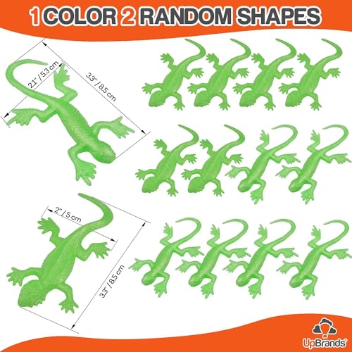 UpBrands 24 Pack LIGHT GREEN Super Stretchy Lizard Toys Refreshing Party Favors Rubber Lizards for Kids Reptile Newt Toy Small Students Rewards StressRelief Light Green Celebrations - Image 5