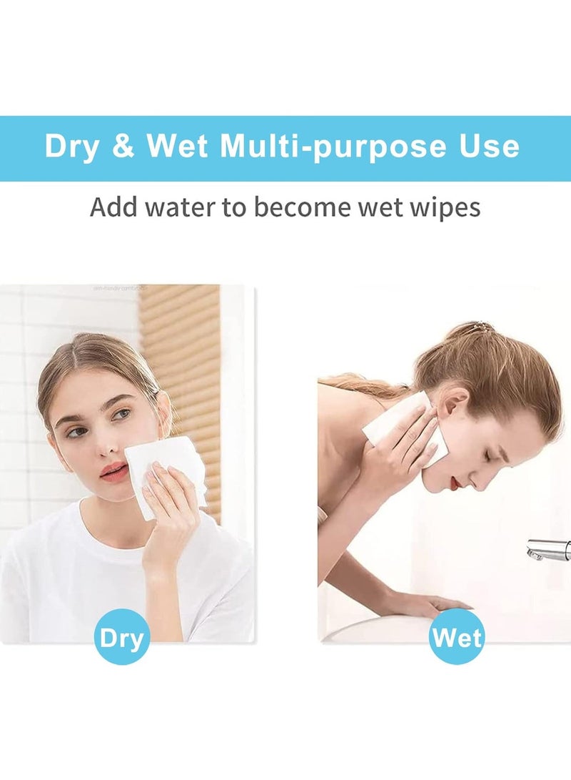 Aimayapet 300PCS Disposable Face Towel, Makeup Remover Dry Wipes, Soft Face Cleansing Towels Cotton Face Towel Wipes, Portable Cleaning Facial Tissues Dry Wet Dual Use for Sensitive Skin & Baby& Personal Care(3 Packs (100 Count Per Pack)) - Image 5