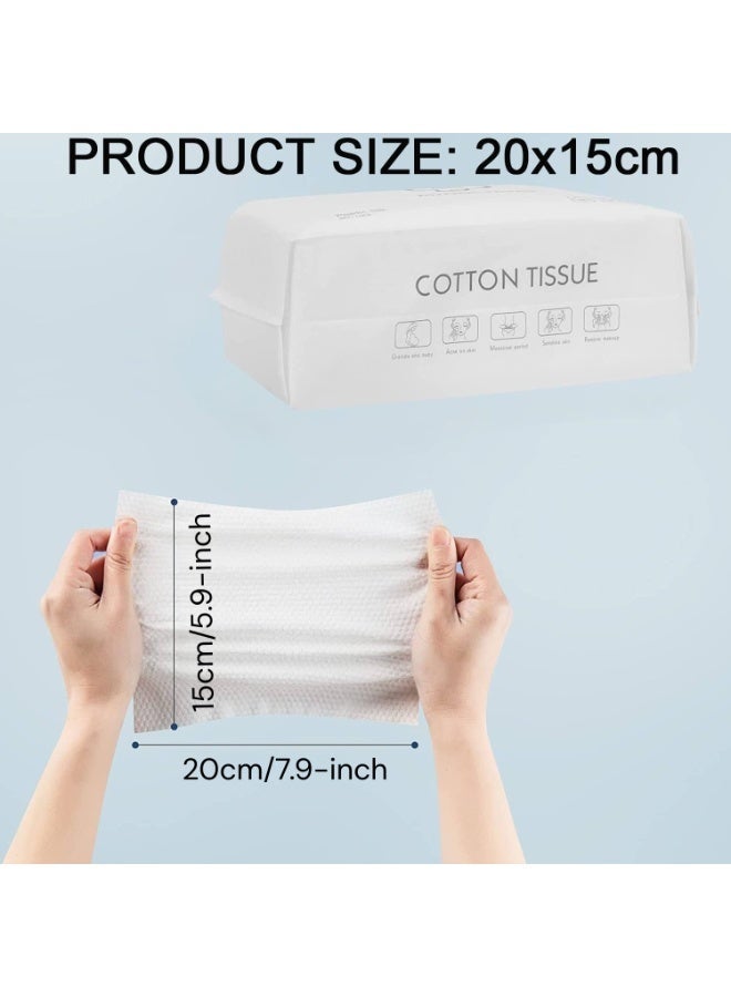 Aimayapet 300PCS Disposable Face Towel, Makeup Remover Dry Wipes, Soft Face Cleansing Towels Cotton Face Towel Wipes, Portable Cleaning Facial Tissues Dry Wet Dual Use for Sensitive Skin & Baby& Personal Care(3 Packs (100 Count Per Pack)) - Image 2