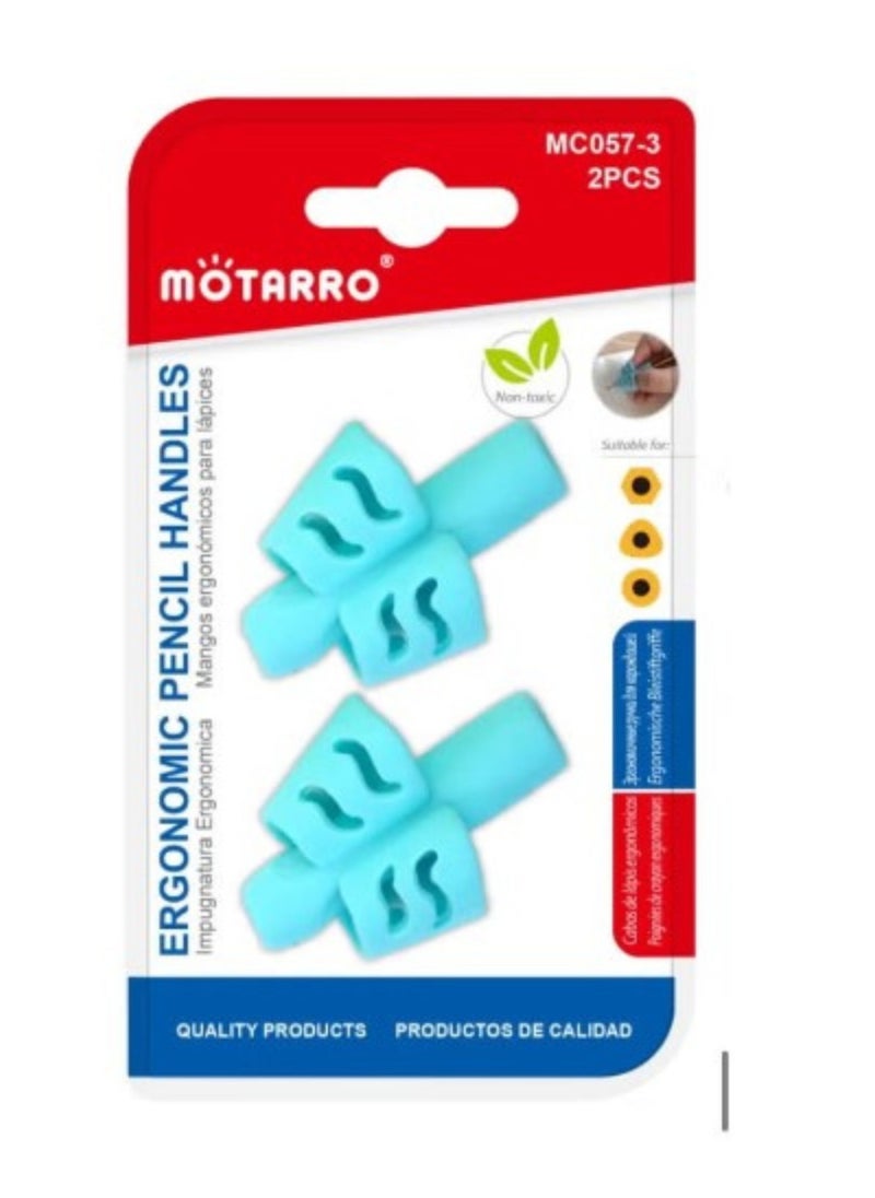 MOTARRO 2 Piece Ergonomic Pencil Holder Blue  - Image 1