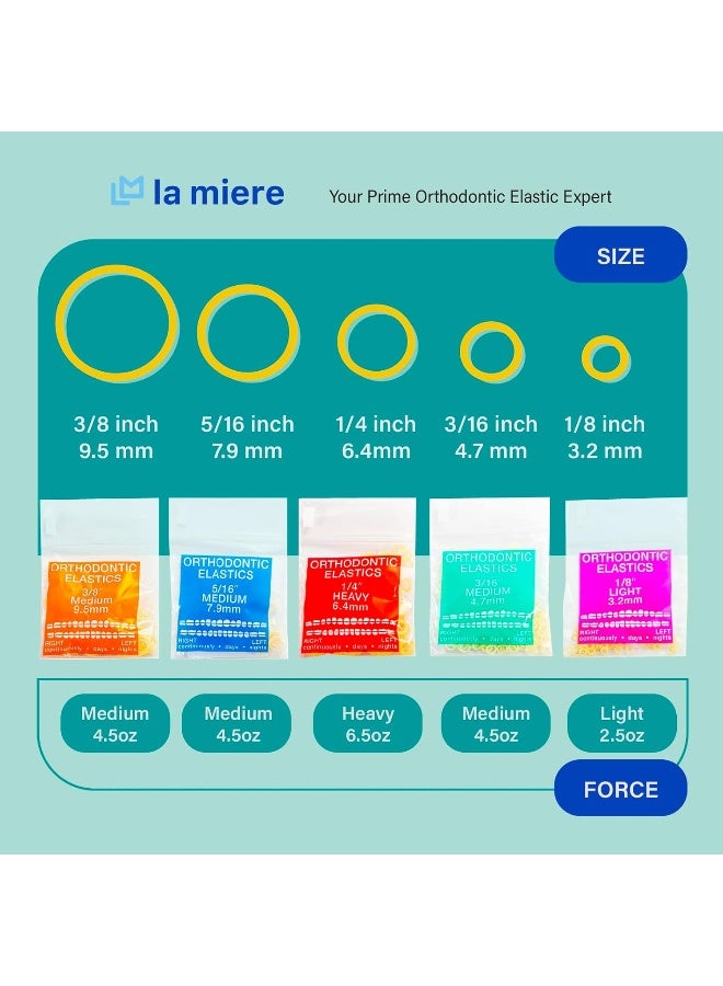 LA MIERE حزم مطاطية لاتكس أمبر 3 عبوات 300 عد 3/16 بوصة ثقيلة 4.8 مم حبال مرنة داخل الفم من يوني ميديك لطب الأسنان مصنوعة في الولايات المتحدة (ثقيلة، 3/16 بوصة، 4.8 مم) - Image 4
