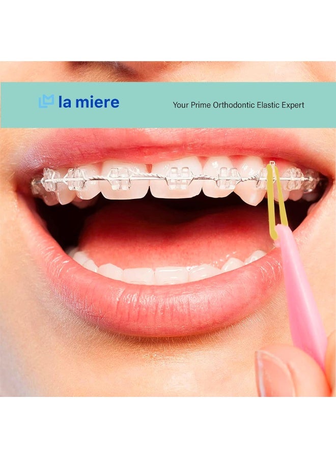 LA MIERE حزم مطاطية لاتكس أمبر 3 عبوات 300 عد 3/16 بوصة ثقيلة 4.8 مم حبال مرنة داخل الفم من يوني ميديك لطب الأسنان مصنوعة في الولايات المتحدة (ثقيلة، 3/16 بوصة، 4.8 مم) - Image 5