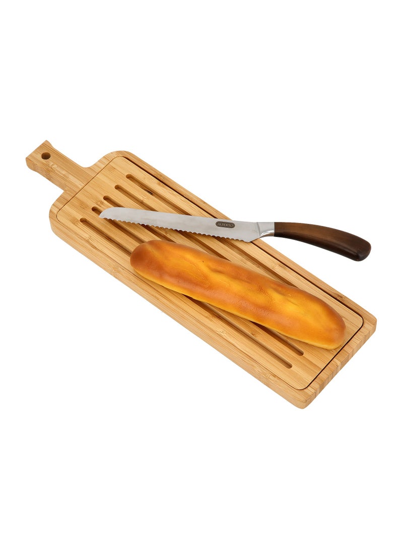 ALBERTO BAMBOO RECTANGULAR CUTTING BOARD FOR BREAD - Image 2