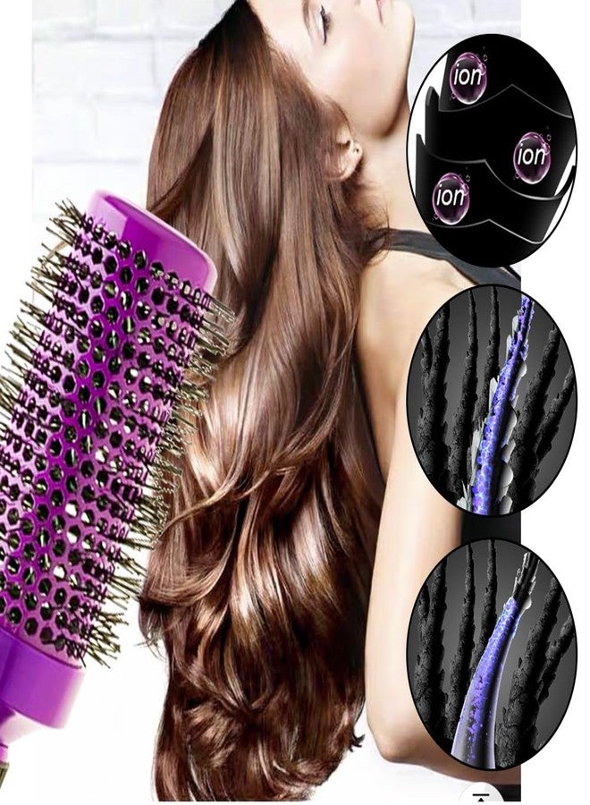 Aozzy 5pcs Blow-Drying Round Hair Brush Set - Ceramic, Boar Bristle Brush for Women - Thermal Barrel Brush Set, Styling & Roller Brush for Shiny, Smooth and Bouncy Hair - Image 3