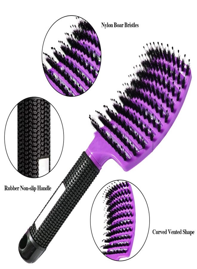 Aozzy 5pcs Blow-Drying Round Hair Brush Set - Ceramic, Boar Bristle Brush for Women - Thermal Barrel Brush Set, Styling & Roller Brush for Shiny, Smooth and Bouncy Hair - Image 5